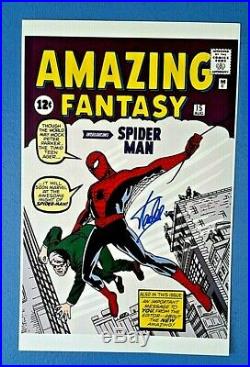 Amazing Fantasy Spider-man Signed Autographed Stan Lee 11 X 17 Poster