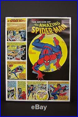 Amazing SPIDER-MAN Coca-Cola 1980 poster signed by STAN LEE, Saviuk & Hunt art