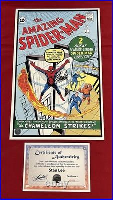 Amazing Spider-Man #1 Litho Signed by Stan Lee w COA! Ditko Art Not A Comic HOT