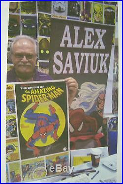 Amazing Spider-Man Coca-Cola poster signed by STAN LEE & ALEX SAVIUK, D. Hunt