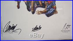 Art poster Signed by J. Scott CAMPBELL, Stan LEE, Nei RUFFINO Marvel Characters