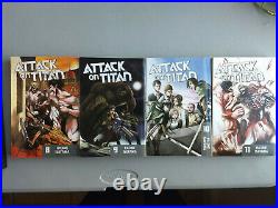 Attack on Titan Manga Lot, Volumes 1-15, Comes with 2 Posters! English, Used