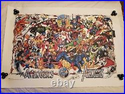 Avengers 30th Anniversary Lithograph George Perez 1994 Signed Poster Print 24X36