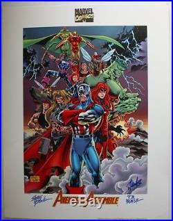 Avengers Assemble Print Signed by Steve Epting, Tom Palmer, & Stan Lee