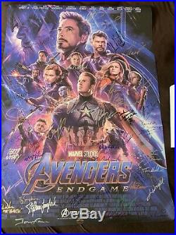 Avengers EndGame Cast Signed VIP Movie Poster Iron Man Hulk Marvel Comics 1 Xmen