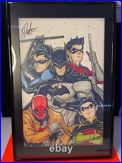 BATMAN PRINT SIGNED BY ARTIST (NATE. 14) 17 1/2 x 11 1/2