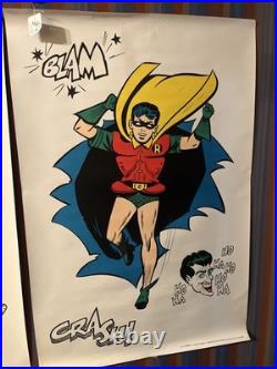 BATMAN ROBIN NATIONAL PERIODICAL PUBLICATIONS poster set x 2 1966 20x40.5 RARE BATMAN ROBIN NATIONAL PERIODICAL PUBLICATIONS poster set x 2 1966 20x40.5 RARE
