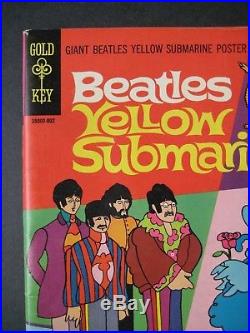BEATLES YELLOW SUBMARINE COMIC w Poster, 1968, Gold Key, Nice Book