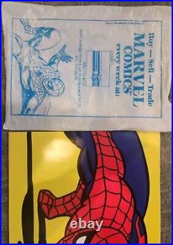 BIG 34x22 SPIDER-MAN, MARVEL COMICS ON SALE HERE Promotional POSTER/SIGN 1985