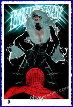 BLACK CAT #4 SIGNED ART PRINT Adam Hughes SPIDER-MAN Variant AUTOGRAPHED Poster BLACK CAT #4 SIGNED ART PRINT Adam Hughes SPIDER-MAN Variant AUTOGRAPHED Poster