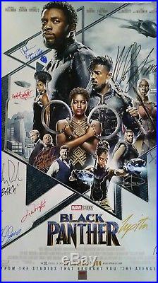BLACK PANTHER Cast Signed DS Movie Poster Chadwick Boseman Marvel Comics Avenger