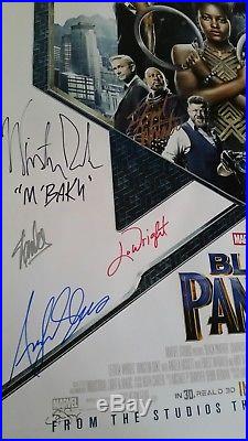 BLACK PANTHER Cast Signed DS Movie Poster Chadwick Boseman Marvel Comics Avenger