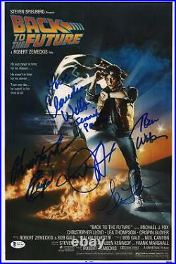Back to The Future Cast Autographed 12 x 18 Movie Poster with 5 Signatures