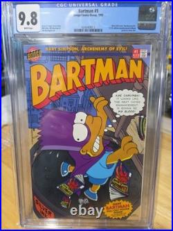 Bartman #1 CGC 9.8 white pages silver foil cover flipbook WithPoster