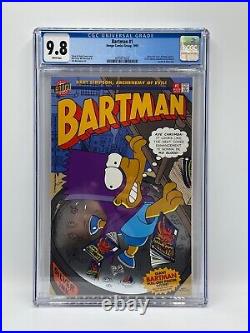 Bartman 1 cgc 9.8 Bongo Comics 1993 simpsons silver foil cover AND POSTER
