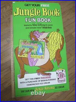 Baskin Robbins ice cream 1978 JUNGLE BOOK Disney comic book store display sign C