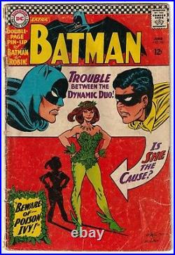 Batman #181 1st Poison Ivy Appearance 1966 Low Grade Centerfold Poster Intact