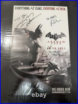 Batman Arkham City 11x17 Signed Poster by Paul Dini, Jim Lee & Kevin Conroy