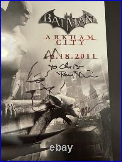 Batman Arkham City 11x17 Signed Poster by Paul Dini, Jim Lee & Kevin Conroy