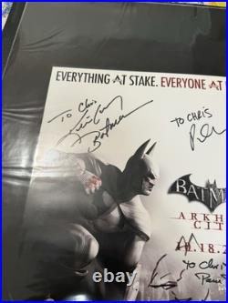 Batman Arkham City 11x17 Signed Poster by Paul Dini, Jim Lee & Kevin Conroy