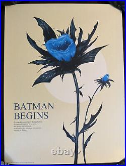 Batman Begins Movie Poster Art Print SDCC blue Himalayan poppy flower mondo