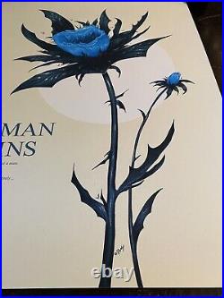 Batman Begins Movie Poster Art Print SDCC blue Himalayan poppy flower mondo