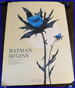 Batman Begins Movie Poster Art Print SDCC blue Himalayan poppy flower mondo