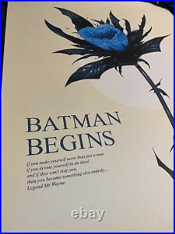 Batman Begins Movie Poster Art Print SDCC blue Himalayan poppy flower mondo