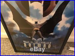 Batman COA Signed Bob Kane Mask Of The Phantasm Movie Poster Framed dc comic