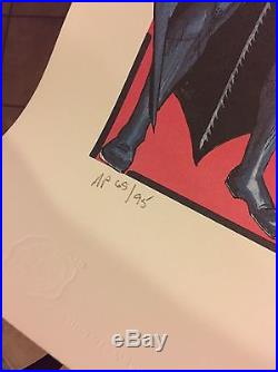Batman Lithograph Poster Signed By Bob Kane W COA. Artist Proof #65 Of Only 95