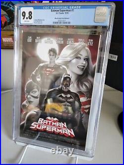 Batman Superman #1 CGC 9.8 Rare Warren Louw Movie Poster Variant Ltd To 750