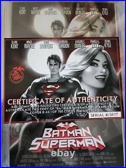 Batman Superman #1 CGC 9.8 Rare Warren Louw Movie Poster Variant Ltd To 750
