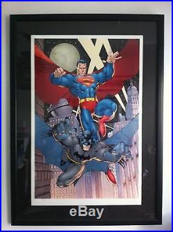 Batman & Superman JIM LEE S/N AP16 LE Lithograph Warner Bros Store Gallery DC