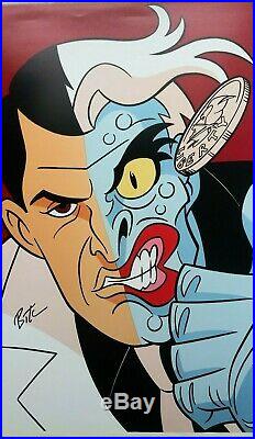 Batman The Animated Series Bruce Timm Signed Wb Vintage Art Two Face 90s