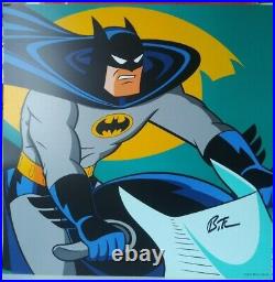 Batman Wayne The Animated Series Bruce Timm Signed Wb Vintage Art Lithograph 90s