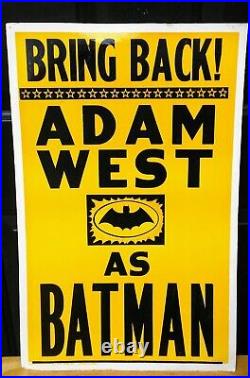 Batman poster BRING BACK! ADAM WEST AS BATMAN vintage comic book collectibles