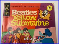 Beatles Yellow Submarine Comic Book With Poster Attached 1968 Gold Key Free S/h