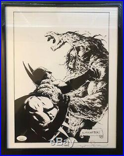 Bernie Wrightson SIGNED DC Comics Art Print Batman VS Swamp Thing! JSA Cert