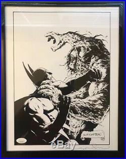 Bernie Wrightson SIGNED DC Comics Art Print Batman VS Swamp Thing! JSA Cert