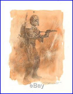 Boba Fett Drawing by Star Wars Empire Strikes Back poster artist Roger Kastel