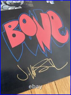 Bone by Jeff Smith Signed Poster RARE 2003 cartoon Books? Omnibus? Run