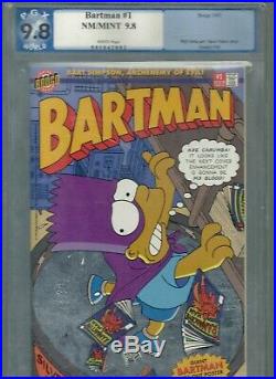 Bongo BARTMAN #1 Silver Foil Cover PGX 9.8 Bart Simpson POSTER Comic Book cgc