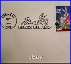 Bugs Bunny 6 pane poster stamps first day memorabilia1997 Envelope comic book++