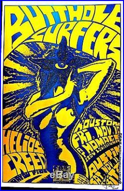 Butthole Surfers Signed Early Kozik 1989 Original Punk Poster Austin Rare