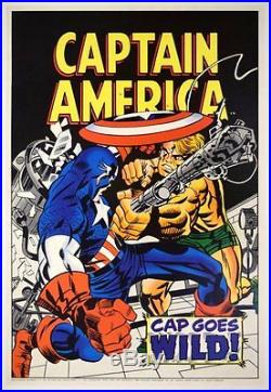 CAPTAIN AMERICA MARVELMANIA 1970 Vintage Marvel Comics poster 23x35 KIRBY LINEN