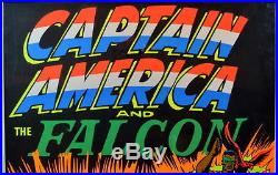 CAPTAIN AMERICA & The FALCON THIRD EYE BLACKLIGHT POSTER 1971 Rare Marvelmania