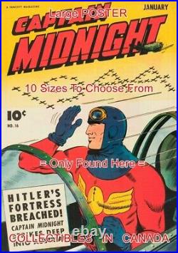 CAPTAIN MIDNIGHT 1944 Airplane HITLER FORTRESS =POSTER Comic Book 10SIZES 17-60