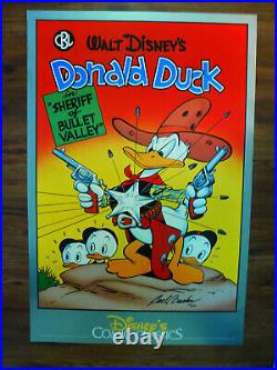 CARL BARKS LITHOGRAPH POSTER HAND SIGNED 19/500 SHERIFF OF BULLET VALLEY WithCOMIC