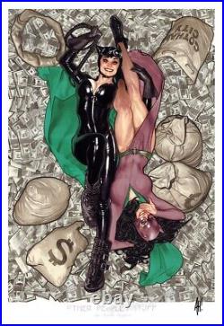 CATWOMAN Signed ART PRINT Adam Hughes CONVERGENCE #0 Variant AUTOGRAPHED Poster