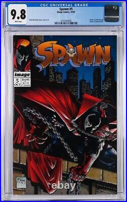 CGC 9.8 NM/MT SPAWN #5 AWESOME McFarlane cover! Includes SPAWNmobile poster
